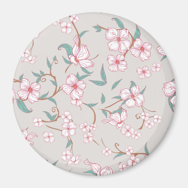 Creepy Flowers Pattern Magnet (Front)