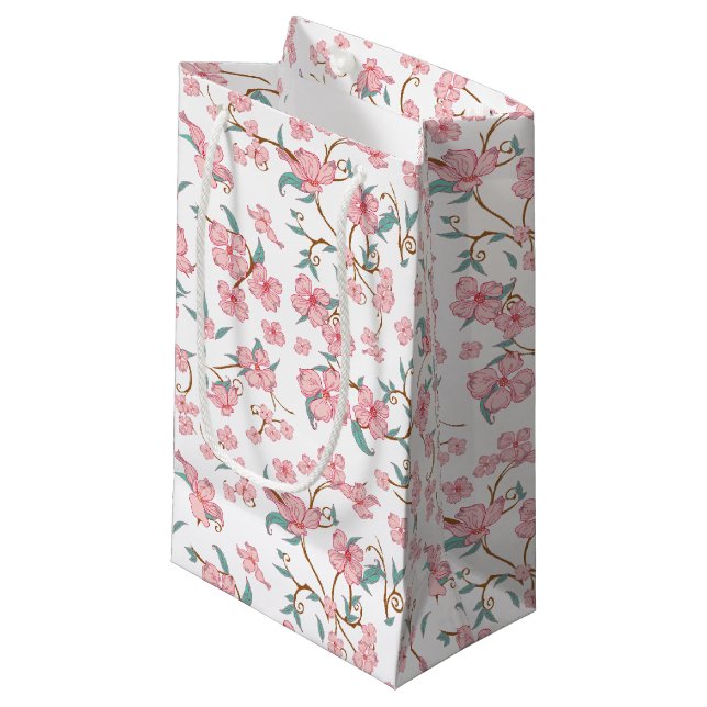 Creepy Flowers Pattern Small Gift Bag (Front Angled)