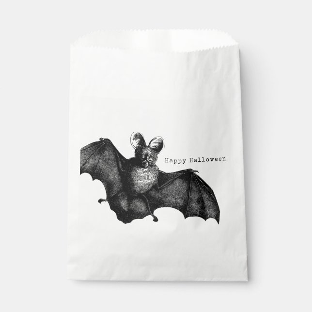 Creepy Flying Vintage Bat Halloween Party Favour Bag (Front)