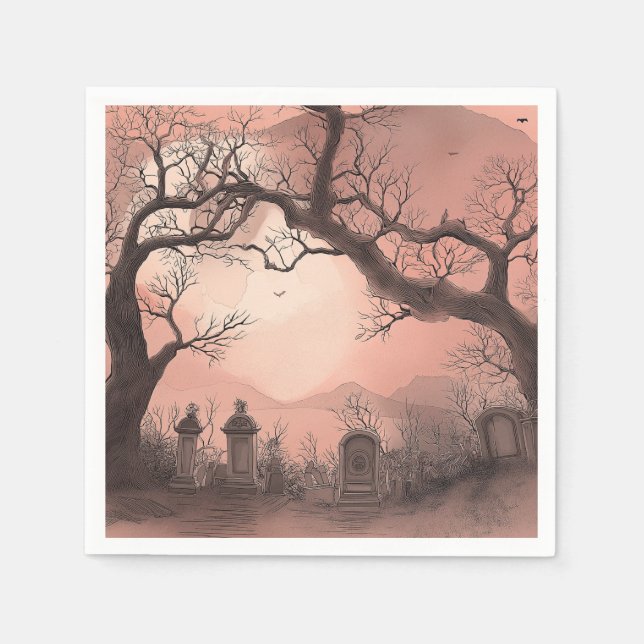 Creepy Forest Halloween Napkin (Front)