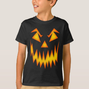 Creepy Fun Scary Pumpkin Jack O Lantern Face T-Shirt