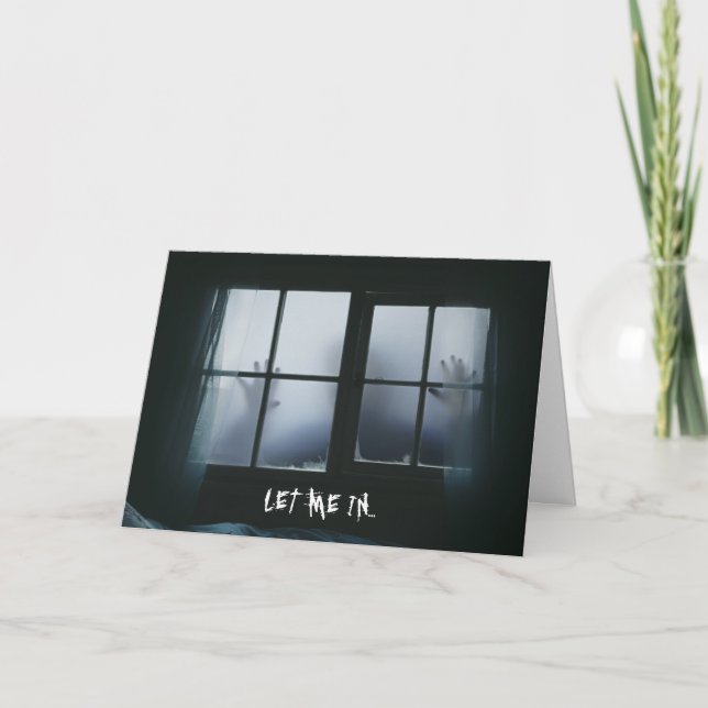 Creepy Funny Halloween Birthday Custom Text Card (Front)