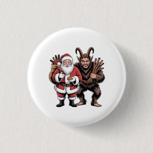 Creepy Funny Horror Santa Claus Krampus Christmas 1 Inch Round Button