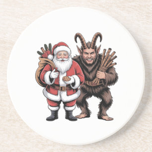 Creepy Funny Horror Santa Claus Krampus Christmas Coaster