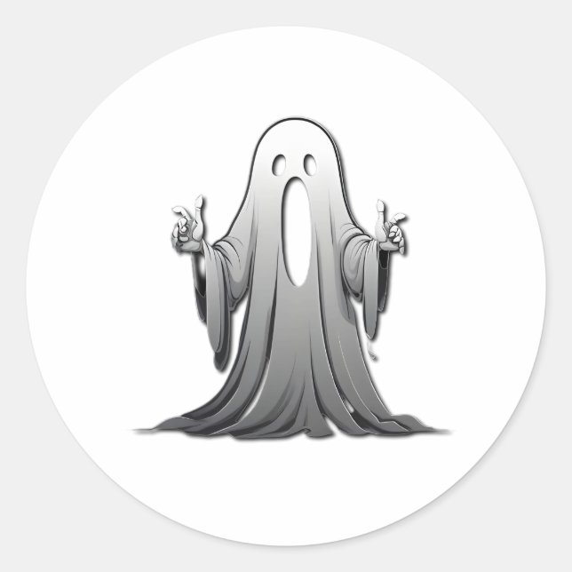 Creepy Ghost of Salem Classic Round Sticker (Front)