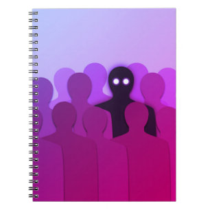 Creepy Ghost Spooky Art Psychedelic Purple Notebook