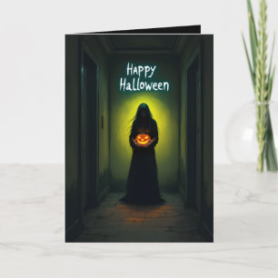 Creepy Girl Horror Halloween  Card
