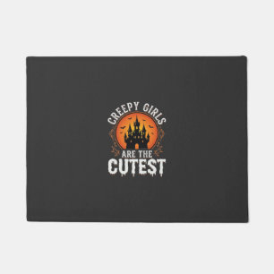 Creepy Girls Are The Cutest Gothic Halloween Desig Doormat