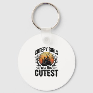 Creepy Girls Are The Cutest Halloween Vector Desig Keychain