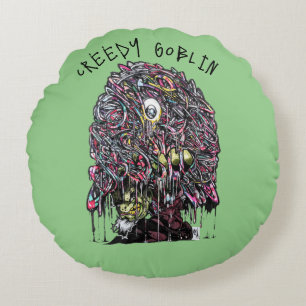 Creepy Goblin Round Pillow