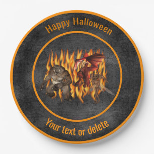 Creepy Goblins Ghouls Personalized Halloween Party Paper Plate