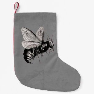 Creepy Gothic Bee Skull Wings Insect Small Christmas Stocking