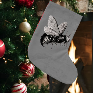 Creepy Gothic Bee Skull Wings Insect Small Christmas Stocking
