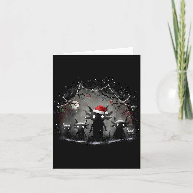 Creepy Gothic Christmas Axolotl Aesthetic Horror N Card (Front)