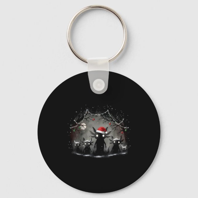 Creepy Gothic Christmas Axolotl Aesthetic Horror N Keychain (Front)