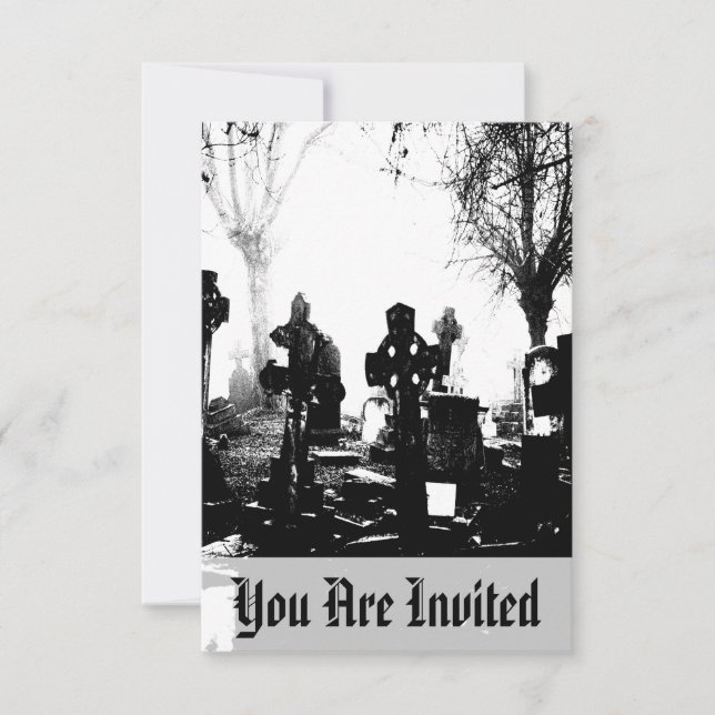 Creepy Gothic Graveyard Invitation (Front)