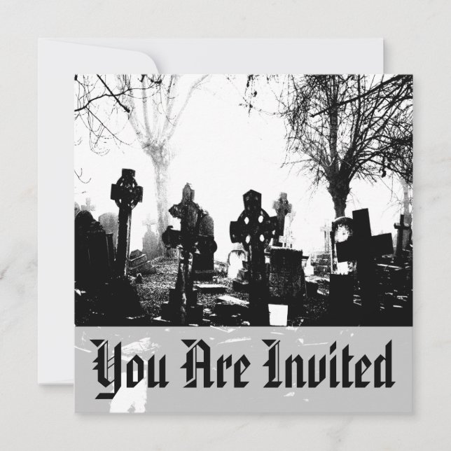 Creepy Gothic Graveyard Invitation (Front)