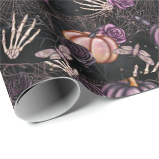 Creepy Gothic Halloween spiderwebs Wrapping Paper