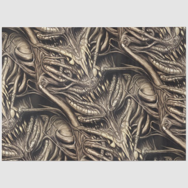 Creepy Gothic Horror Demon Biomatter Tissue Paper (Front)