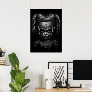 Creepy Gothic Kid, Chibi, Doll Scary Wall Decor