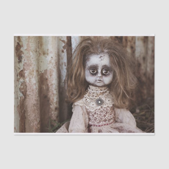 Creepy Gothic Porcelain Doll Victorian Goth Tissue Paper (Front)