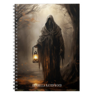 Creepy, Gothic Scary Grim Reaper Halloween Horror Notebook