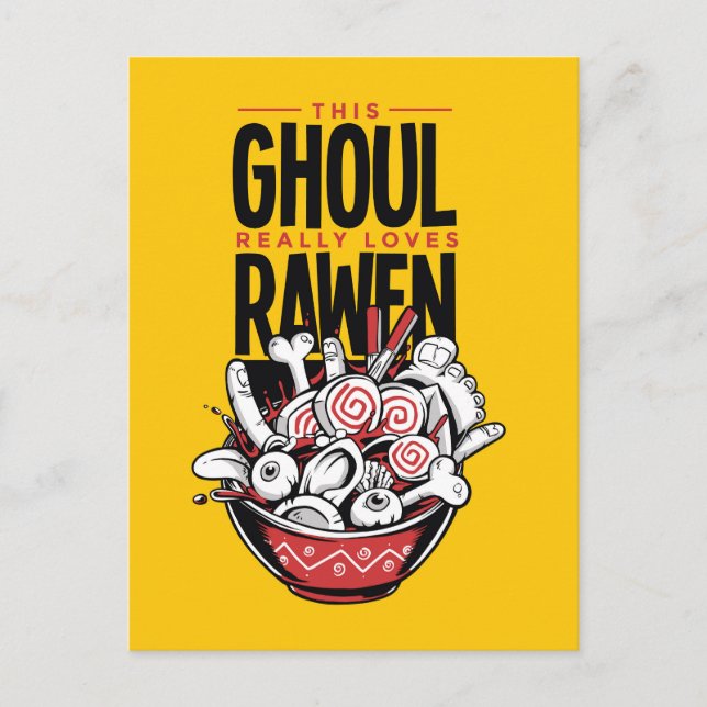 Creepy Goul Love Rawen Halloween Postcard (Front)