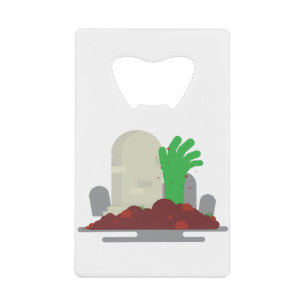 creepy grave zombie credit card bottle opener