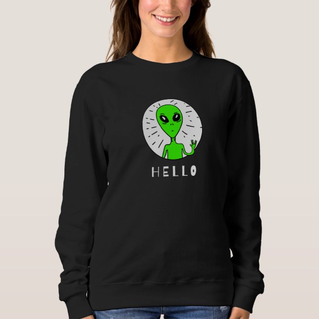 Creepy Green Alien Sweatshirt (Front)