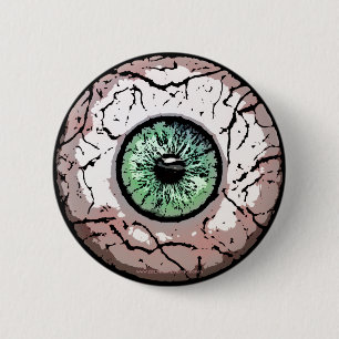 Creepy Green Eye -Button 2 Inch Round Button