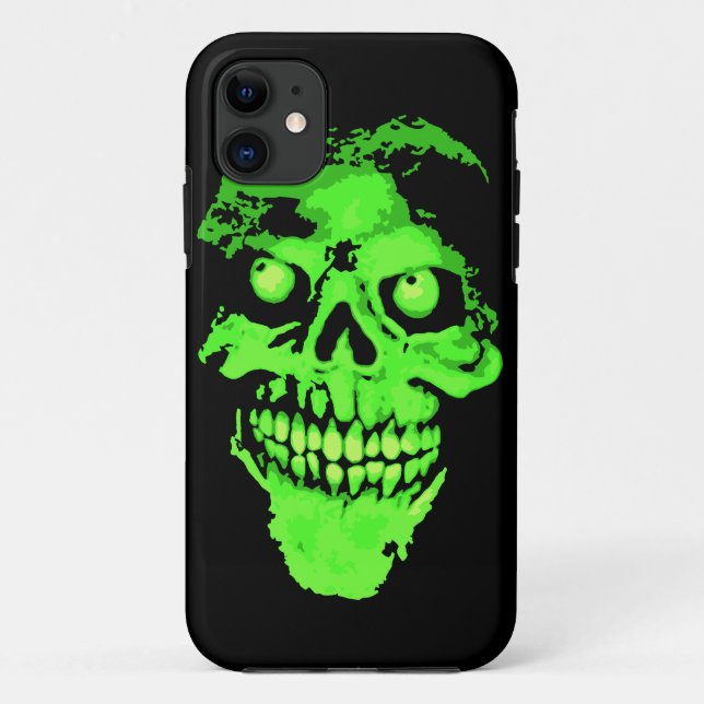 Creepy green neon style skull Case-Mate iPhone case (Back)