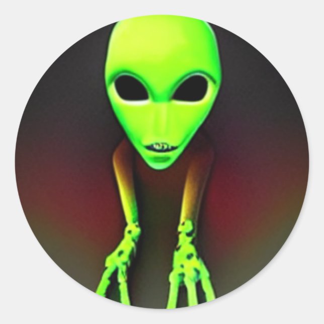 Creepy Green scary  Ghost Classic Round Sticker (Front)