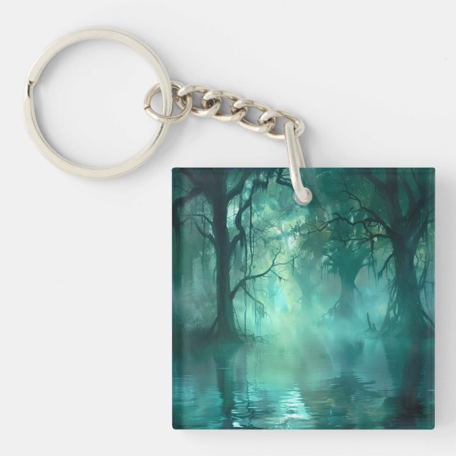 Creepy Green Swamp  Keychain (Front)