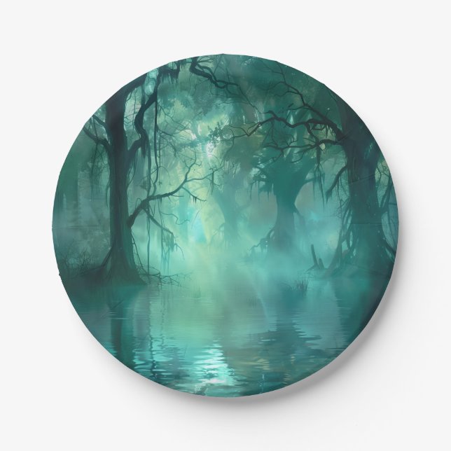 Creepy Green Swamp  Paper Plate (Front)