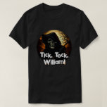 Creepy Grim Reaper Birthday T-Shirt<br><div class="desc">The grim reaper with his skeletal face and an ominous background makes up this scary design that says, "Tick, tock, name."</div>