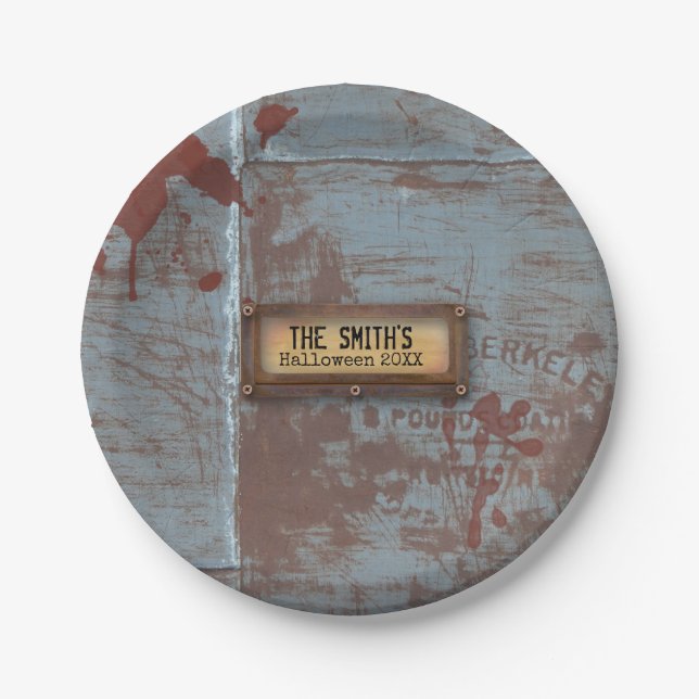 Creepy Grunge Undead Halloween Paper Plate (Front)