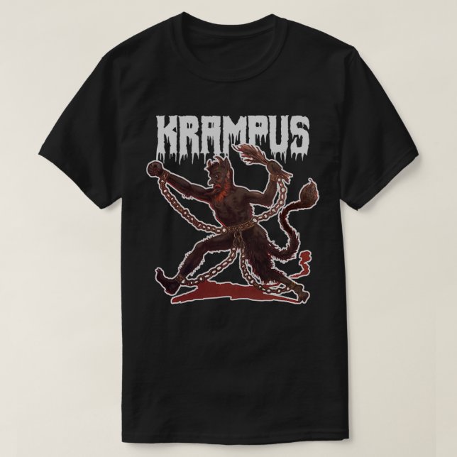 Creepy Gruss Vom Krampus Demon Christmas Devil Kra T-Shirt (Design Front)