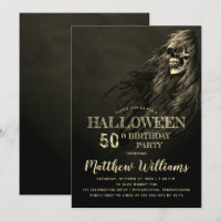 Creepy Hair Skull Halloween 50th Birthday Party In