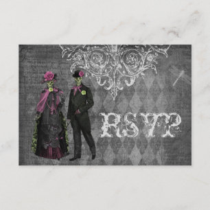 Creepy Halloween Bride & Groom RSVP Wedding