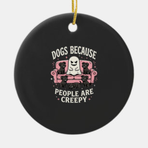 Creepy Halloween Dogs Because People Are Creepy Ceramic Ornament