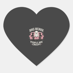 Creepy Halloween Dogs Because People Are Creepy Heart Sticker