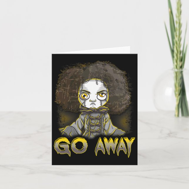 Creepy Halloween Doll Scary Horror Monster Face Go Card (Front)