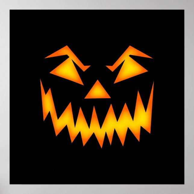 Creepy Halloween Evil Face Poster (Front)