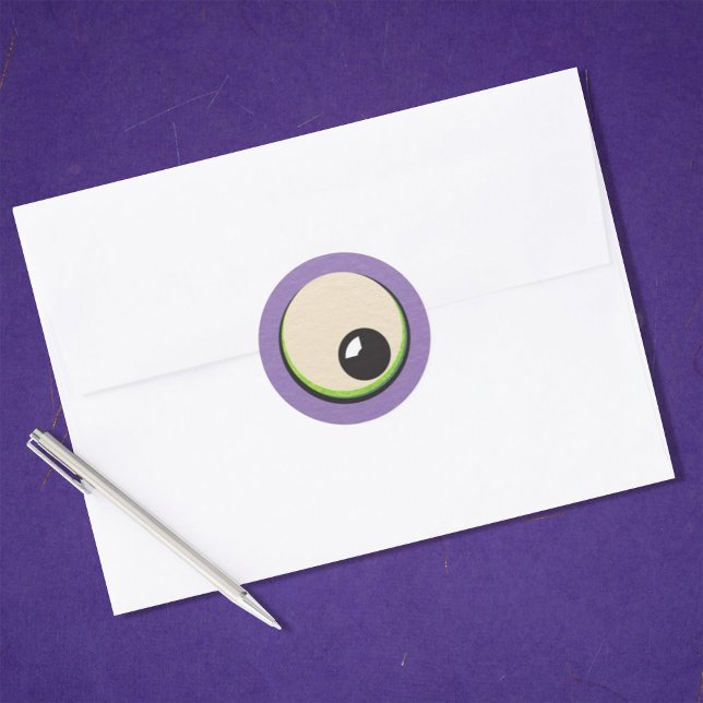 Creepy Halloween Eyeball  Classic Round Sticker (Creator Uploaded)