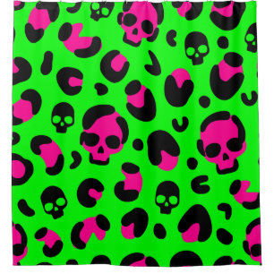 creepy halloween leopard skull pink green punk