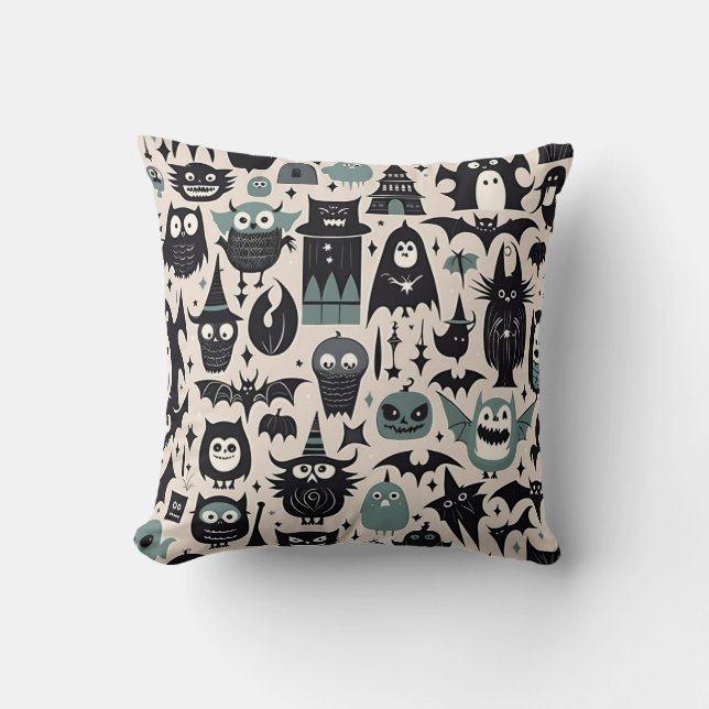 Creepy Halloween Night  Throw Pillow (Front)