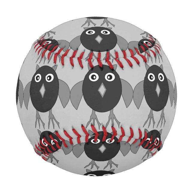 Creepy Halloween Owl Baseball (Front)