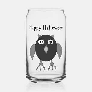 Creepy Halloween Owl Custom Can Glass