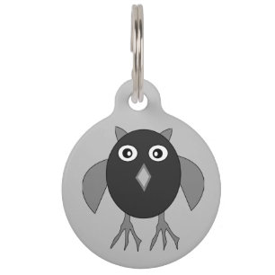 Creepy Halloween Owl Custom Dog Tag