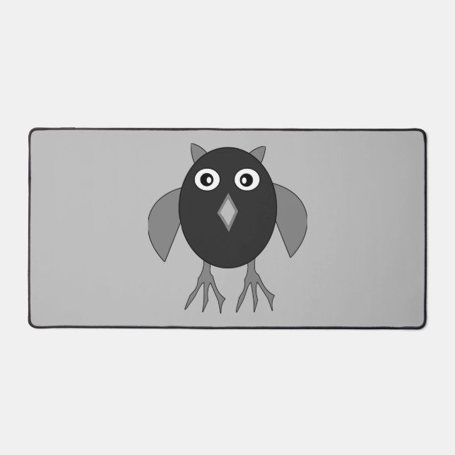 Creepy Halloween Owl Desk Mat (Front)
